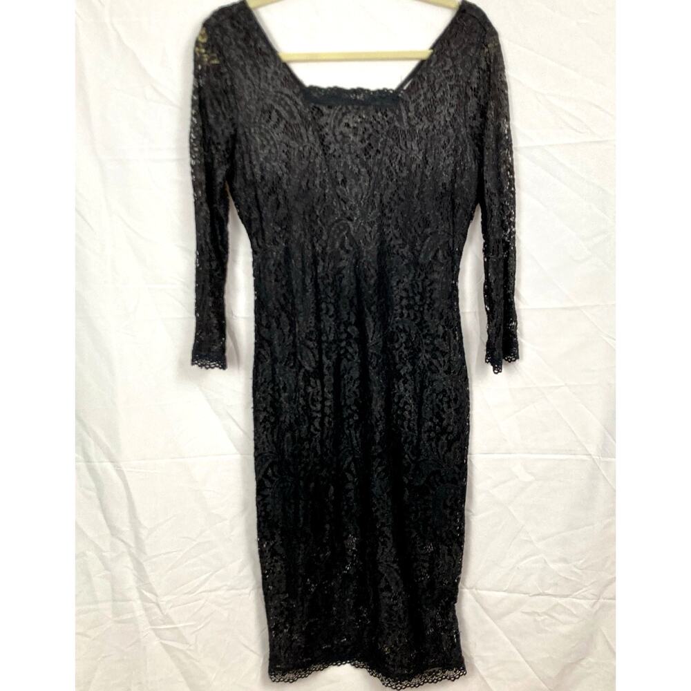 Candies Juniors L Black Lace Midi Bodycon Dress Witchy Whimsigoth Dark Romantic